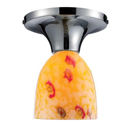 Elk Lighting Celina 1-Light Semi Flush in Chrome with Yellow Glass 10152/1PC-YW